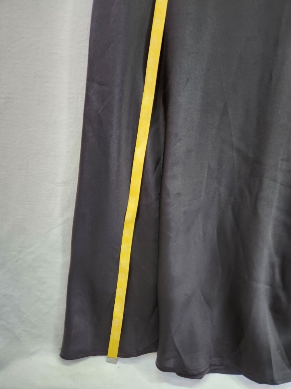 WAYF x Sara Walker Audrey One-Shoulder Black Satin Maxi Dress Size Small - Picture 10 of 13
